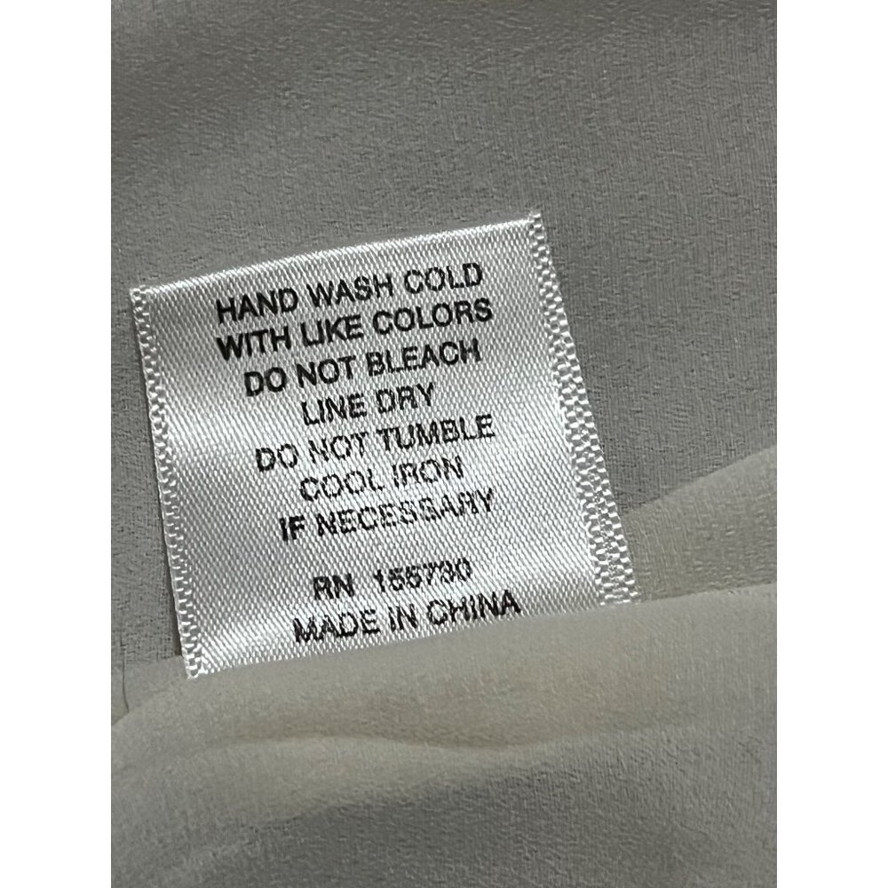 Floral Embroidered Ivory V-Neck Blouse Rose+Olive XL 100% Polyester - Picture 6 of 7